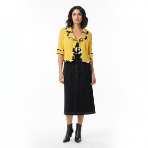 Joseph Ribkoff Yellow Black 2-Piece Dress Set Sz 8